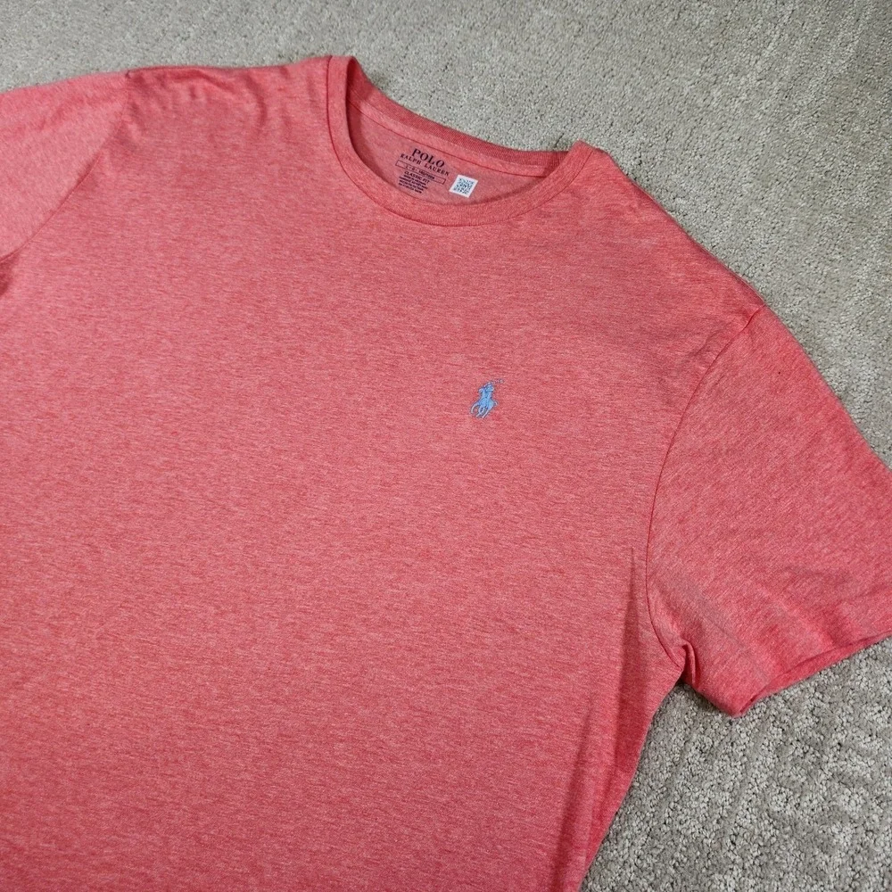 Polo Ralph Lauren Shirt Men Large Classic Fit‎ Jersey Soft Cotton Tee Peach NEW